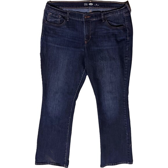 Womens Bootcut Jeans Size 16 Dark Wash Denim Mid-Rise Classic 5-Pocket Style - Picture 1 of 16